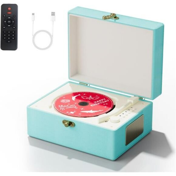 BlueTime Music Box CD Player Rechargeable Bluetooth Speaker Home Decoration - Picture 1 of 8